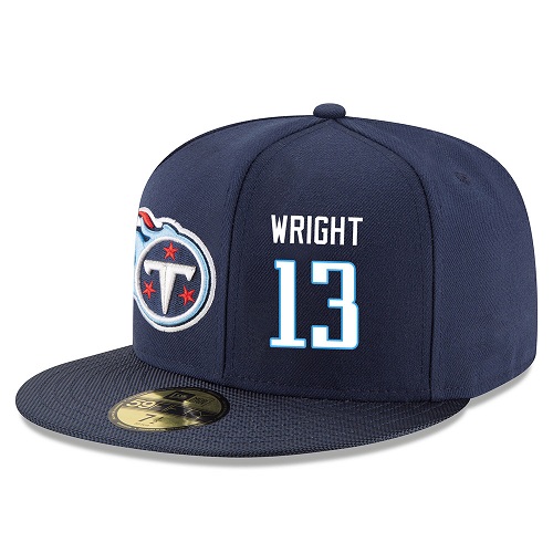 NFL Tennessee Titans #13 Kendall Wright Stitched Snapback Adjustable Player Hat - Navy/White